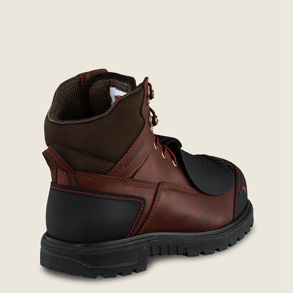 Red Wing Mens Brnr Xp - 6-inch Waterproof Toe Metguard - Safety Boots Brown/Black - 5907DFTVR